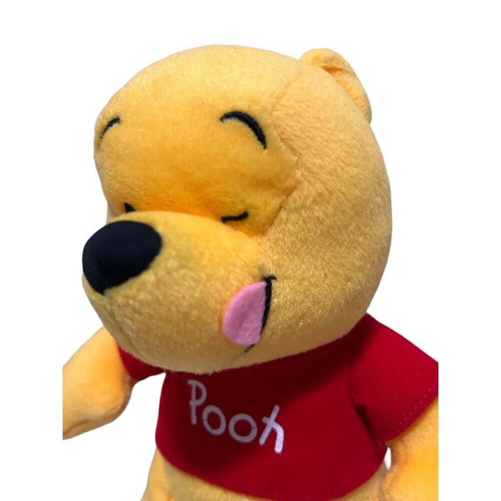 DISNEY Vintage Winnie-the-Pooh With Honey Pot Plush 10” Red Shirt - Picture 8 of 13